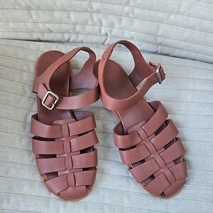 Quince Italian Leather Fisherman Sandal Brown Shoes 10